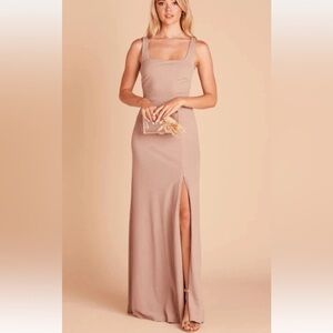 BIRDY GREY ALEX TAUPE MAXI BRIDESMAIDS DRESS GOWN BEIGE NEW SMALL